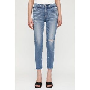 MOUSSY Vintage Blue Distressed Mid Rise Gleedsville Skinny Jeans EUC Size 26
